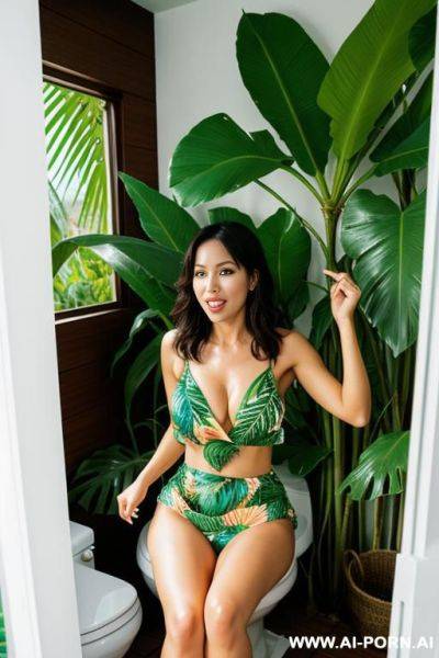 Girl pooping toilet - ai-porn.ai on pornintellect.com