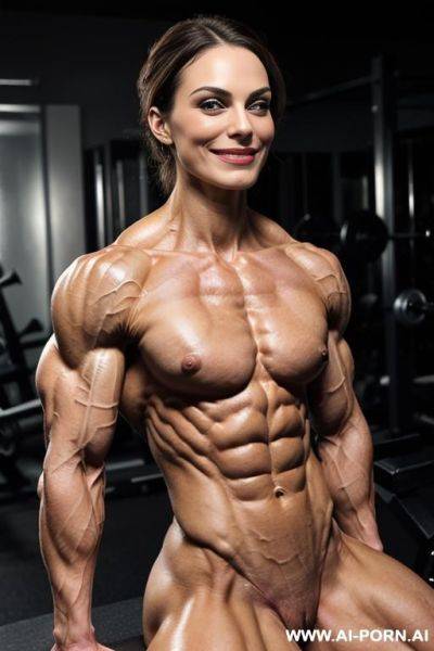 ((1 short slender smiling woman)), ((smiling pretty female face of k knightley)), (very slender), (very gaunt), (very lithe), (very lean), (very sinewy), very veiny, very angular, (very hollowcheeked - ai-porn.ai on pornintellect.com