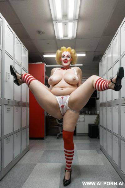 Huge fake tits, thick arms, shapely arms, ((massive fat breasts)), smiling, b, nude - ai-porn.ai on pornintellect.com