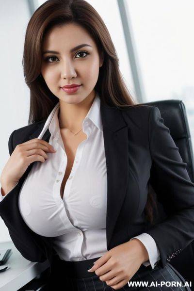 Office shirt, skirt, lady - ai-porn.ai on pornintellect.com