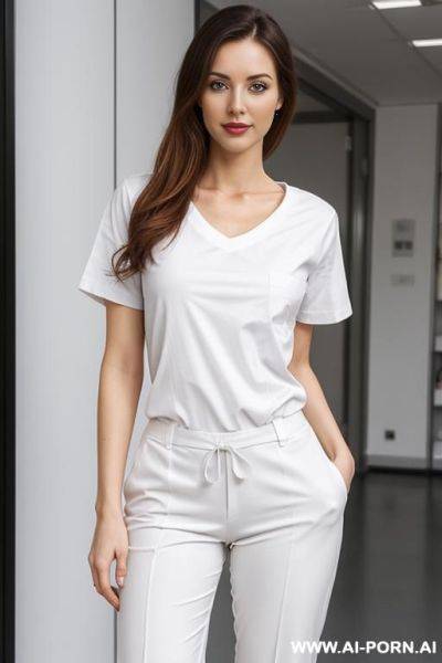 Doctor in skinthight white medicine t-shirt and pants - ai-porn.ai on pornintellect.com