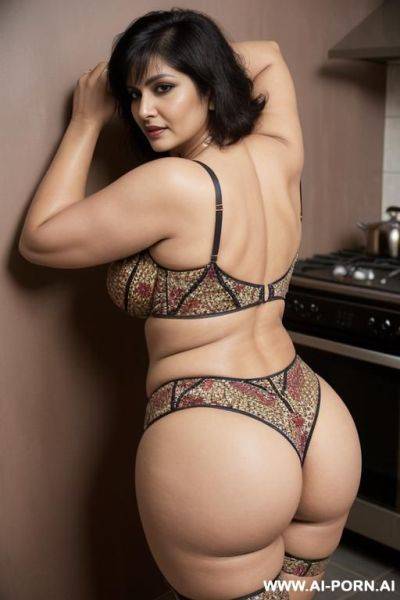 Two mature lesbian, strap on lesbian sex, patterned summer dresses, show strap on in ass, anal sex, fucked from behind, fucked against the wall, dress rolled up, (panties pulled down), hand on - ai-porn.ai on pornintellect.com