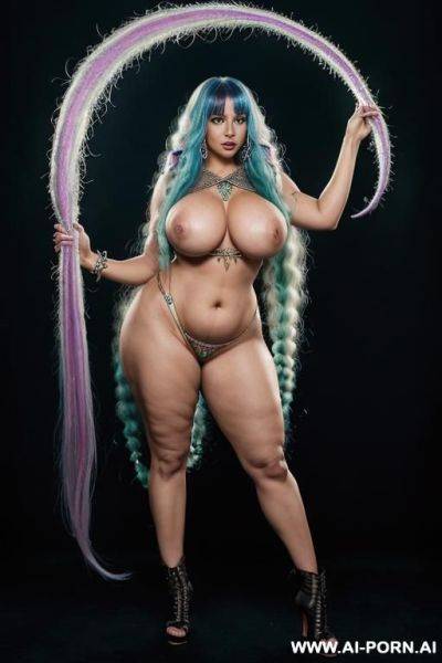 (((huge boobs))), (((massive boobs))), measurements: 00-20-00, ex-winner of the world contest "mrs biggest breasts in the world", ((very long, long crimped curly hair)), (((festival)), showing boobs - ai-porn.ai on pornintellect.com