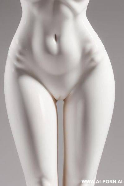 Porcelain white nude skin turned into statue, partial zoom, very fit hourglass figure, extremely wide pelvis and hips, fit waist closeup zoom picture, porcelain statue, wide hips fit close zoom details, wide inner gap between legs, very wide crotch-gap - ai-porn.ai on pornintellect.com