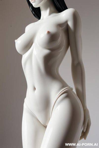 Porcelain white nude statue low angle frontal- pussy zoom view, very fit nude waist close up photo, wide hips, wide realistic pelvis, wide inner gap between legs zoom closeup - ai-porn.ai on pornintellect.com