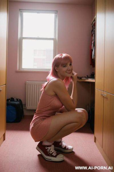Short red dress, converse shoes, nuda - ai-porn.ai on pornintellect.com