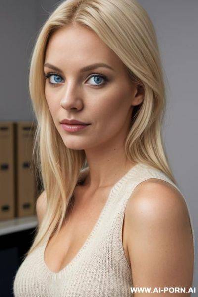 Sleeveless sweater, office shirt, skirt - ai-porn.ai on pornintellect.com