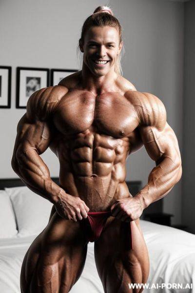 ((topless)) ((short pretty finnish muscle babe bodybuilder)), ((muscles like short but muscular sarah crail ifbb)), (((very extremely muscular gaunt lean female bodybuilder physique))), (tight pussy), - ai-porn.ai - Finland on pornintellect.com