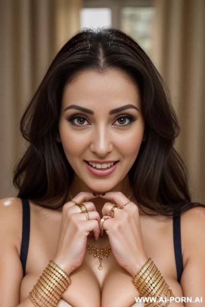 Wet, (gold necklace, bracelets, rings), looking at viewer, - ai-porn.ai on pornintellect.com