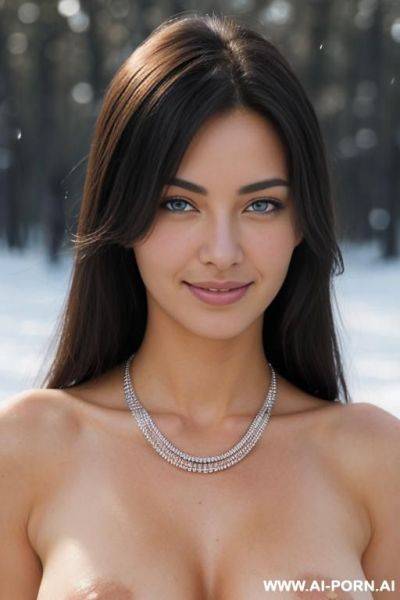 (topless), (soft alluring smile), (wide hips), (winter background), (overcast day), (even lighting), (light tan), (necklace), (ftv) - ai-porn.ai on pornintellect.com