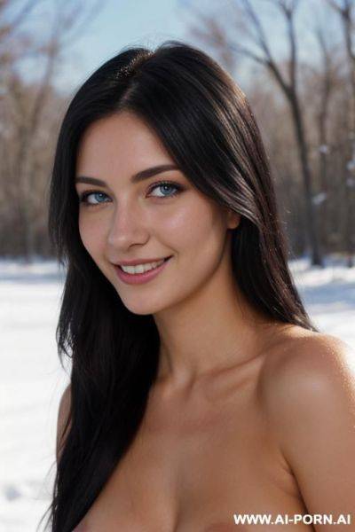 (topless), (soft alluring smile), (winter background), (ftv) - ai-porn.ai on pornintellect.com