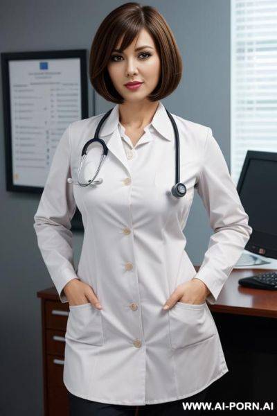 Office shirt, big buttons shirt, cougar - ai-porn.ai on pornintellect.com