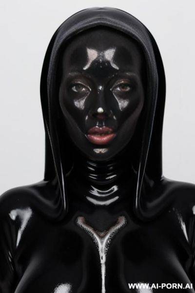 Black goo, goo, goop, black goop, portuguese woman covered head to toe in goo, covered in goop, covered in black goo, covered in black goop, black goo over lips, black goo in mouth, black goo in nose, black goo on eyes - ai-porn.ai - Portugal on pornintellect.com