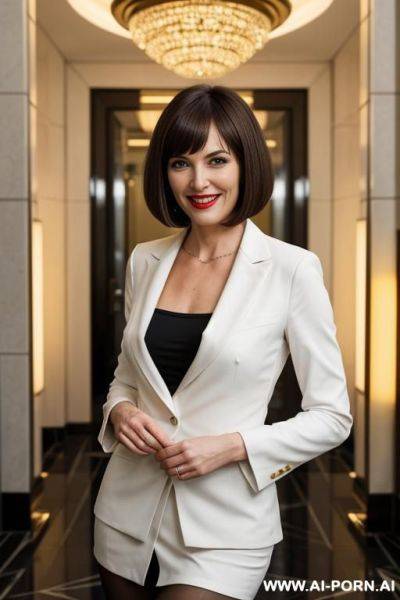 Office tihgts, 2 woman, bob haircut - ai-porn.ai on pornintellect.com