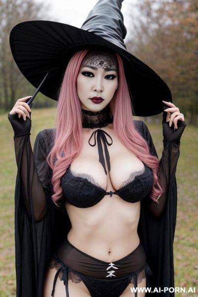 Sexy idol, gigantic round tits, teapered waist, curvy hips, pretty make up, halloween night, halloween suburban neighborhood, ((keep face)), ((keep body)), - ai-porn.ai on pornintellect.com