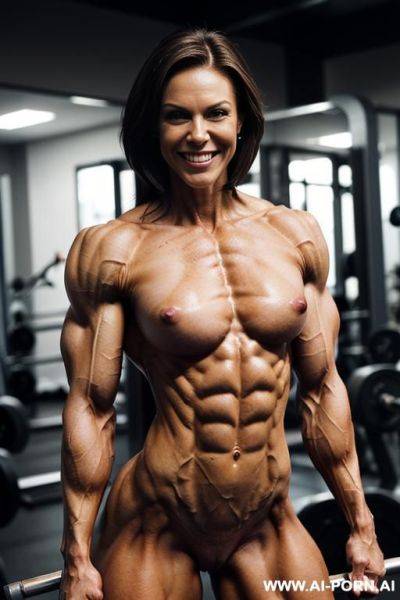 (naked), (nude), (shortest most muscular white woman only), ((((sinewy gaunt slender actress e. stone)))), ((short)), ((very white pallid skin)), ((perfect hard erotic pink rosy nipples)), hard & - ai-porn.ai on pornintellect.com
