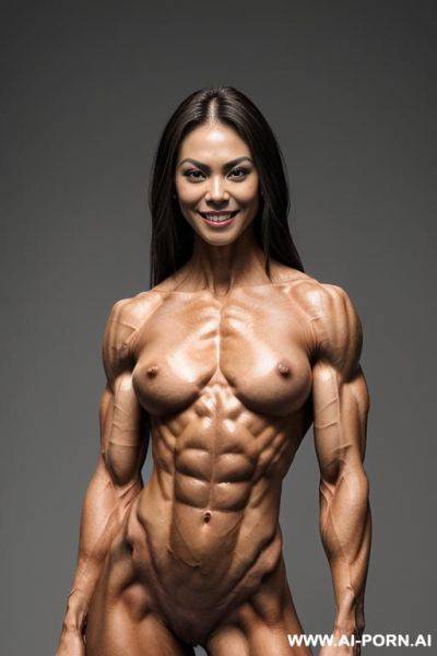(naked), (nude), (shortest most muscular hongkong woman only), ((((sinewy gaunt slender famous hongkong actress)))), ((short)), ((very white pallid skin)), ((perfect hard erotic pink rosy nipples)), hard - ai-porn.ai on pornintellect.com