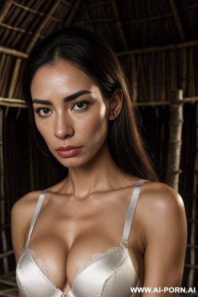 Amazonian woman, amazone hut, ((no makeup)), - ai-porn.ai on pornintellect.com