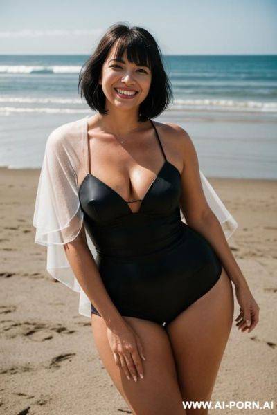 Stunning, beautiful, deep cleavage, wedding dress, whole body - ai-porn.ai on pornintellect.com