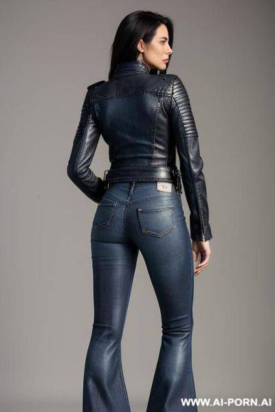 Flare jeans, low rise jeans, from behind - ai-porn.ai on pornintellect.com