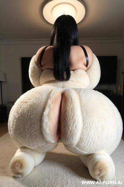 ((very thick fluffy natural fur sheep bodysuit)), ((giant oversize puffy inflated hollow asshole)), hyper loose swollen opening asshole, massive bubble butt, hyper massive fat large thick wilde hips, - ai-porn.ai on pornintellect.com