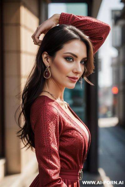 Hot busty woman brunette, ultra detailed, best quality, finely detail, highly detailed face, highly detailed eyes, sexy eyes, best quality eyes, highly detailed hands, highly detailed skin, naked, - ai-porn.ai on pornintellect.com