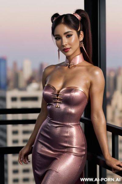 (black strapless dress ), ((manhattan penthouse balcony)), ((higareda)), (gorgeous), beautiful eyes, (big full lips), (beautiful), (lean) ((photorealistic)) (tanned indian), ((ultra detailed photo)), ((hyper realistic photo)) - ai-porn.ai - India on pornintellect.com