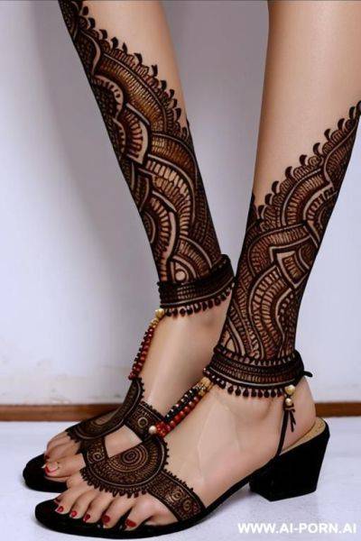 Minahil, elaborate mehendi on brests and covering full body, detailed full body close up - ai-porn.ai on pornintellect.com