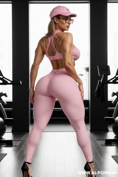 (hot tall woman) (swedish) (huge tits) (full body shot) (very huge high heels) (amazing fitness abs) (pink yoga leggings ) (long sleve croptop) (glasses) (sport cap) - ai-porn.ai - Sweden on pornintellect.com