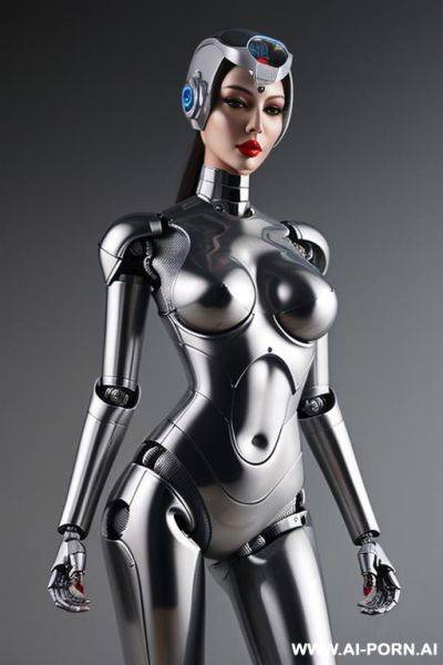 (realistic very detailed robot total meccanical artificial robot body woman skin latex-metal) - ai-porn.ai on pornintellect.com