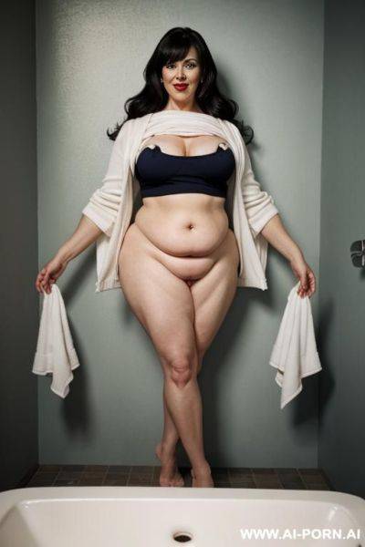 A woman inside a public bathroom naked - ai-porn.ai on pornintellect.com