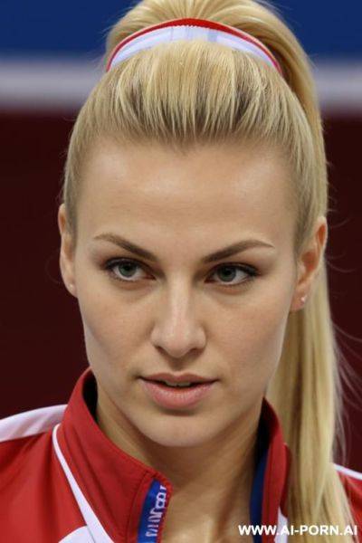 Russian olympic volleyball player blonde ponytail close-up - ai-porn.ai - Russia on pornintellect.com