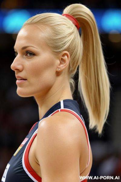 Olympic volleyball player blonde ponytail german - ai-porn.ai - Germany on pornintellect.com