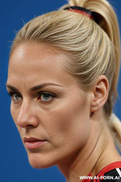 German olympic volleyball player blonde ponytail close-up - ai-porn.ai - Germany on pornintellect.com