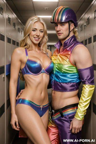 Blond woman with helmet naked - ai-porn.ai on pornintellect.com