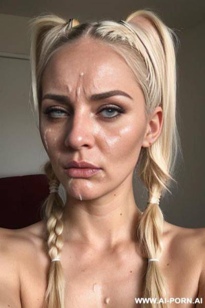 Blonde sexy cumslut tails facial lingerie panties - ai-porn.ai on pornintellect.com