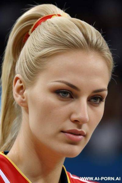 Russian volleyball player blonde ponytail close-up - ai-porn.ai - Russia on pornintellect.com