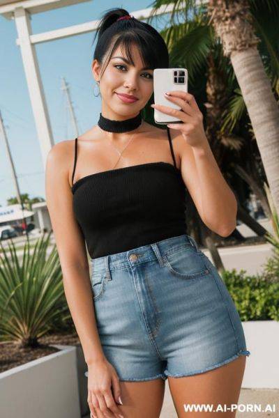 Latina taking a photo of herself in the mirror showing her vagina - ai-porn.ai on pornintellect.com