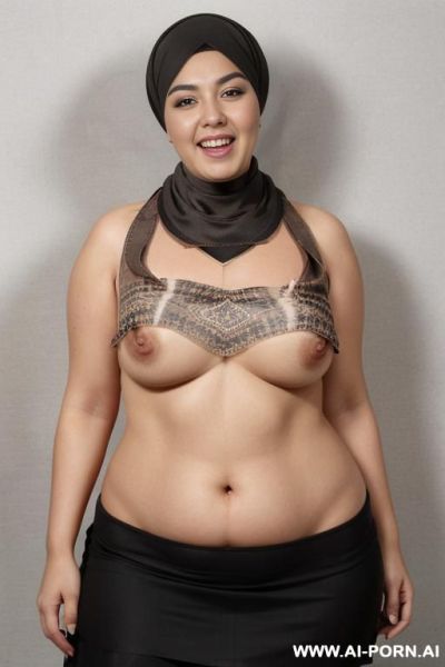 Nude pakistani, (((((black arabic head scarf))))), brown skin, (((very wide hips))), extremely wide hips, dark brown nipples, (((naked))), nude, big hard brown nipples with big areolas. ((slutty)) - ai-porn.ai - Pakistan on pornintellect.com