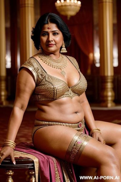 Ancient indian powerful fifty years old confident chubby lesbian queenin a luxury indian palace - ai-porn.ai - India on pornintellect.com