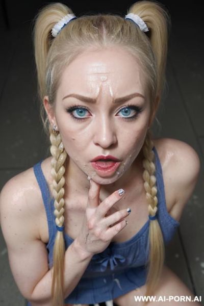 Blonde sexy cumslut tails facial , ((((ahegao whith open mouth face)))), (((photo realistic))), (((beautiful woman))), (((ultra detailed))), (((best quality))), (((finely detailed))), (((highly detailed - ai-porn.ai on pornintellect.com