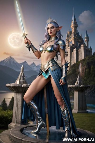 Fantasy elf wizard, looking at viewer, (eye contact), front view, finely detail, majestic view, ultra detailed face, highly detailed skin, highly detailed hands, proud figure, ultra realistic athletic - ai-porn.ai on pornintellect.com