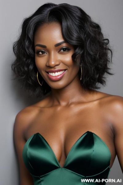Beautiful ebony woman with a fancy dress showing her tits - ai-porn.ai on pornintellect.com