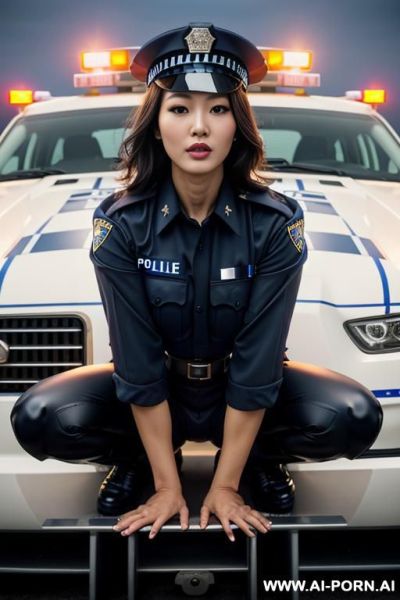 A beautiful korean woman naked with black hair, seductive eyes, hourglass figure, bends over seductively with her body facing the camera in beach sand, in ultra-realistic style. - ai-porn.ai - North Korea on pornintellect.com
