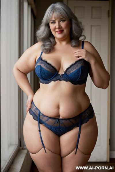 Old lady, spreading legs nylon panties with pussy out, in front of everyone, outside, embarrassed, - ai-porn.ai on pornintellect.com