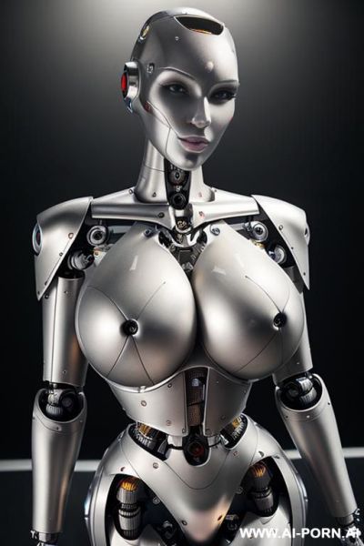 ((realistic very detailed total robotic meccanics body, beautiful cyborg robot woman)),(( to quattro k quality)) ( plastic-metallic meccanics big boobs total skin latex white) completely made of metal skin with long legs with boots. - ai-porn.ai on pornintellect.com