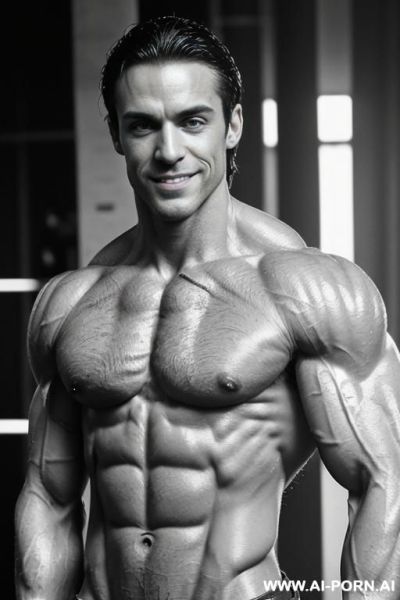 (naked pretty short white fbb), (nude pretty short white fbb), (looking at the camera with pretty big eyes), beautiful eyes, ultra detailed, best quality color, finely detailed muscle, ultra - ai-porn.ai on pornintellect.com
