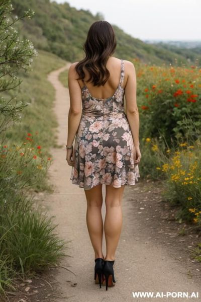(suburban mom) (hiking) (short floral dress) - ai-porn.ai on pornintellect.com