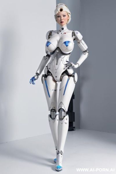 ((realistic very beautiful four k quality to very detailed robotic body, beautiful doll cyborg robot male)),(( artificial big boobs total covered only latex skin white)) natural face, completely made - ai-porn.ai on pornintellect.com