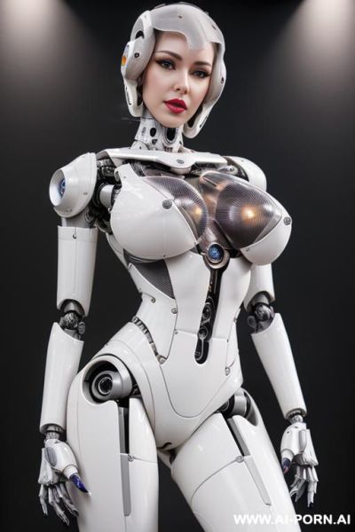 ((realistic very beautiful four k quality to very detailed image to robotic body, beautiful doll cyborg robot male)),(( artificial big boobs total covered only latex skin white)) natural face, - ai-porn.ai on pornintellect.com
